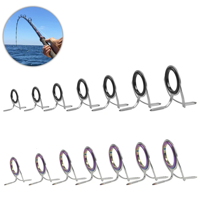 7/14/21PCS Fishing Rod Guides set Ceramic Ring Baitcasting