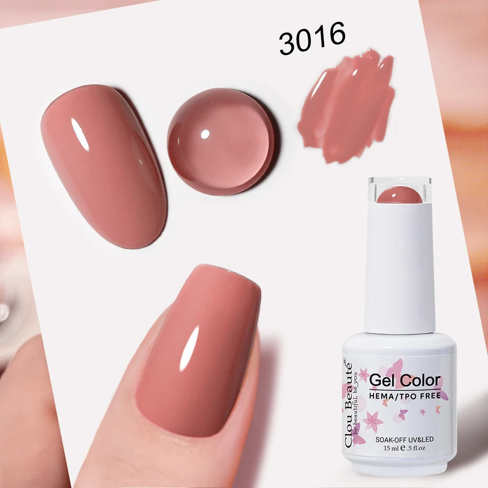 Clou Beaute Full Coverage Dark Red and Grey Gel Nail Polish