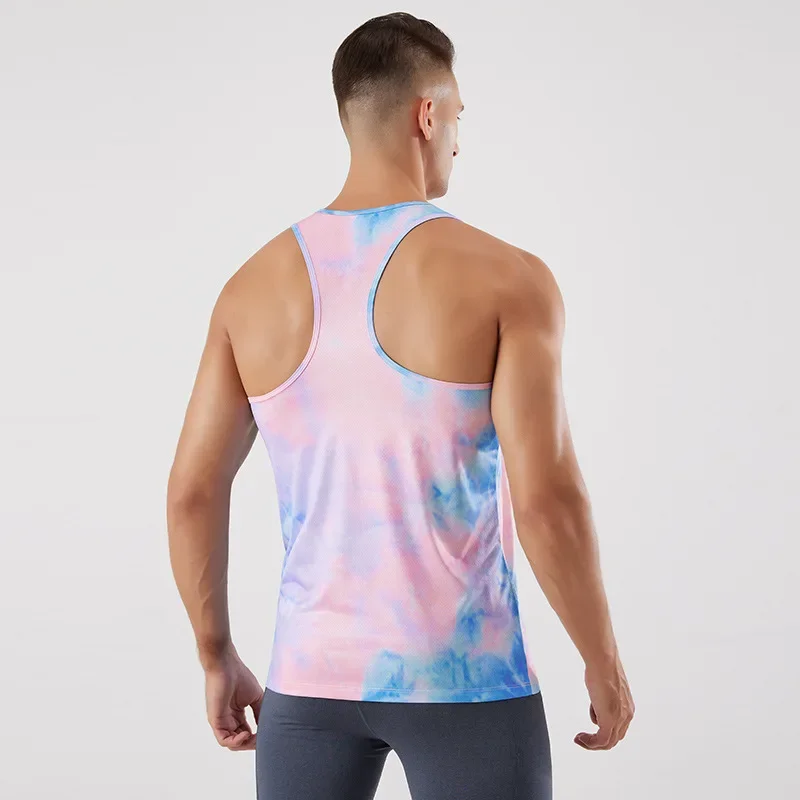 Men's Running Gym Tank Tops Fitness Workout Joggers Sleeveless T-Shirt Marathon Sports Vest Summer Basketball Training Clothes