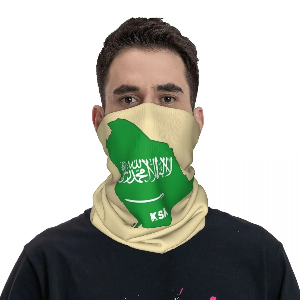 

Adult Flag And Map Of Saudi Arabia Bandana Accessories Neck Cover Printed Mask Scarf Multi-use Scarf For Fishing Breathable