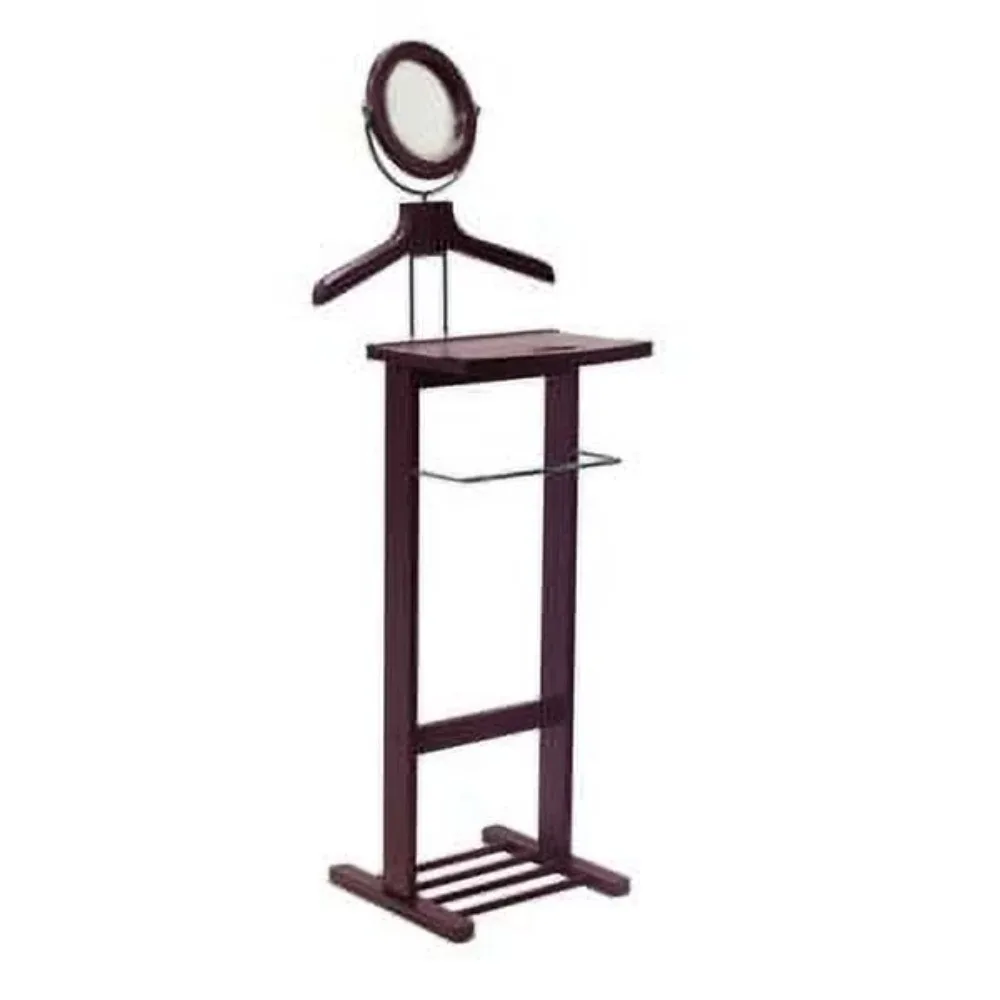 

Wood Carson Valet Stand,Suitable for Bedroom, Living Room, Doorside, Espresso Finish