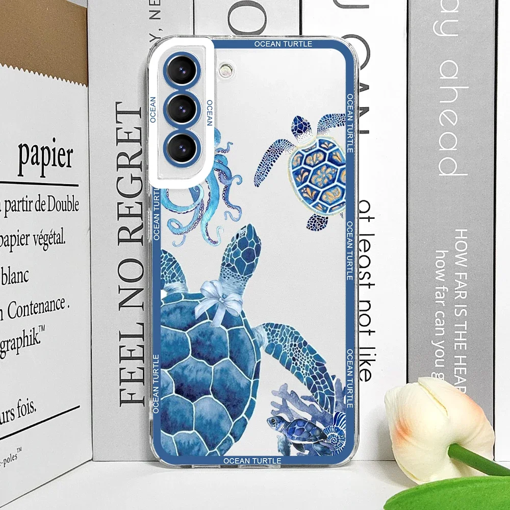 Cool Ocean Turtle Sea Blue Design Clear Phone Case Cover