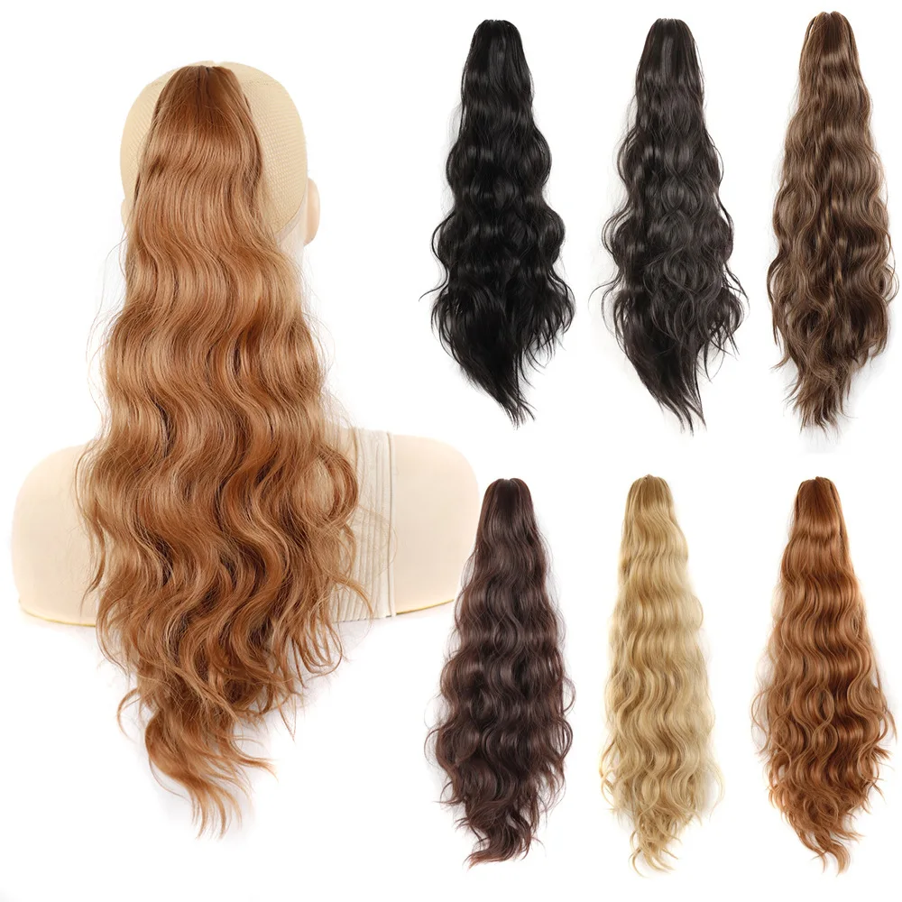 

Synthetic Ponytail Hairpiece Extensions Long Pigtail Extensions Natural Long Wavy Pony Tail Hair Extension Claw Clip Ponytail
