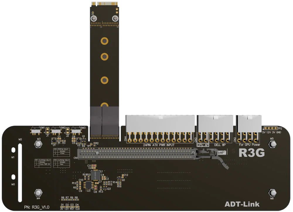Adt R43sg 4.0 m. Nvme para Pcie 4.0x16 Conector Pci-e 16x para M.2 m Adaptador de Cabo de Extensão Chave Egpu para Nuc Itx Stx Computador Portátil Cabos de computador e conectores - Imagem 2