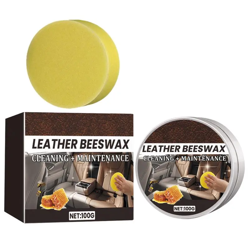 

Vehicle Natural Leather Repair Balm With Sponge Multipurpose Car Restoration Polish Tool Refurbishing Cream Car Scratch Remover