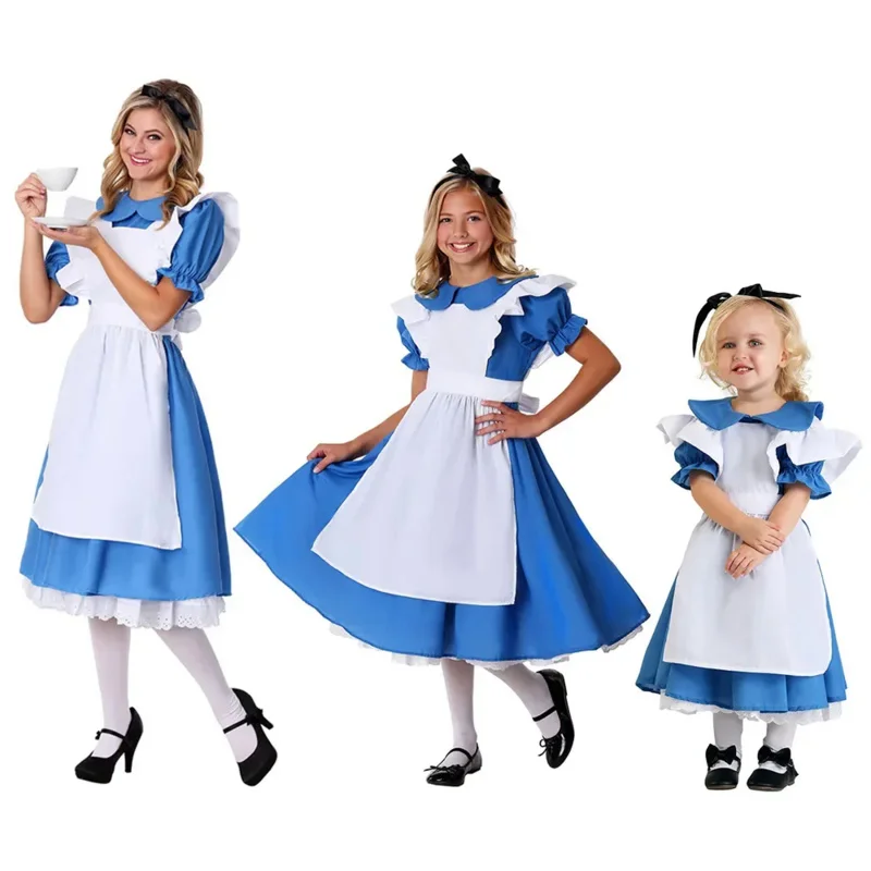 

Alice Cosplay Costume Alice in Wonderland Costume Lolita Dress Maid Cosplay Fantasy Carnival Halloween Costumes for Kids