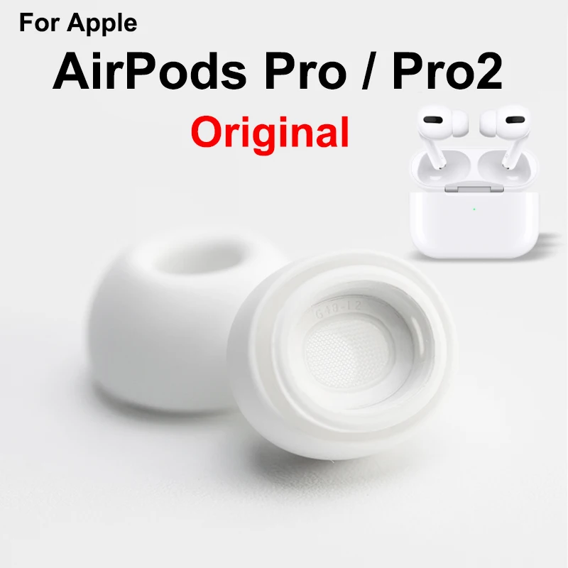 Aocarmo 2Pcs For Apple AirPods Pro Pro2 Earphone Dust Filter Mesh Silicone Rubber Eartips Earbuds Cap Replacement Part