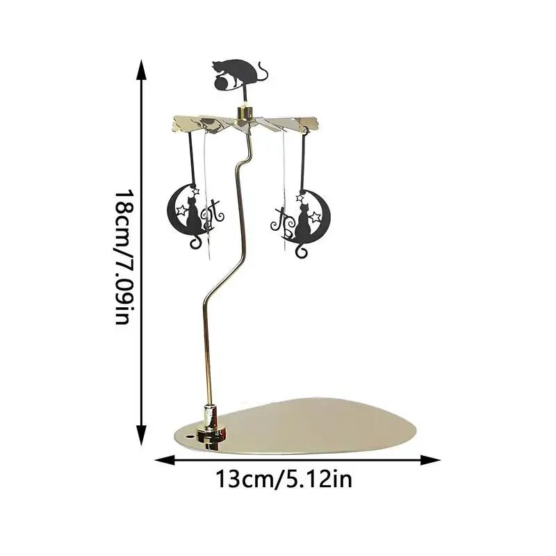 Candle Holders Candlestick Rotating Spin Carousel Tea Light Candle Holder Aromatherapy Wind Chime Candle Holder Wedding Home Decoration