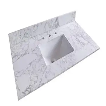 Luxurious White Stone Bathroom Vanity Top 43