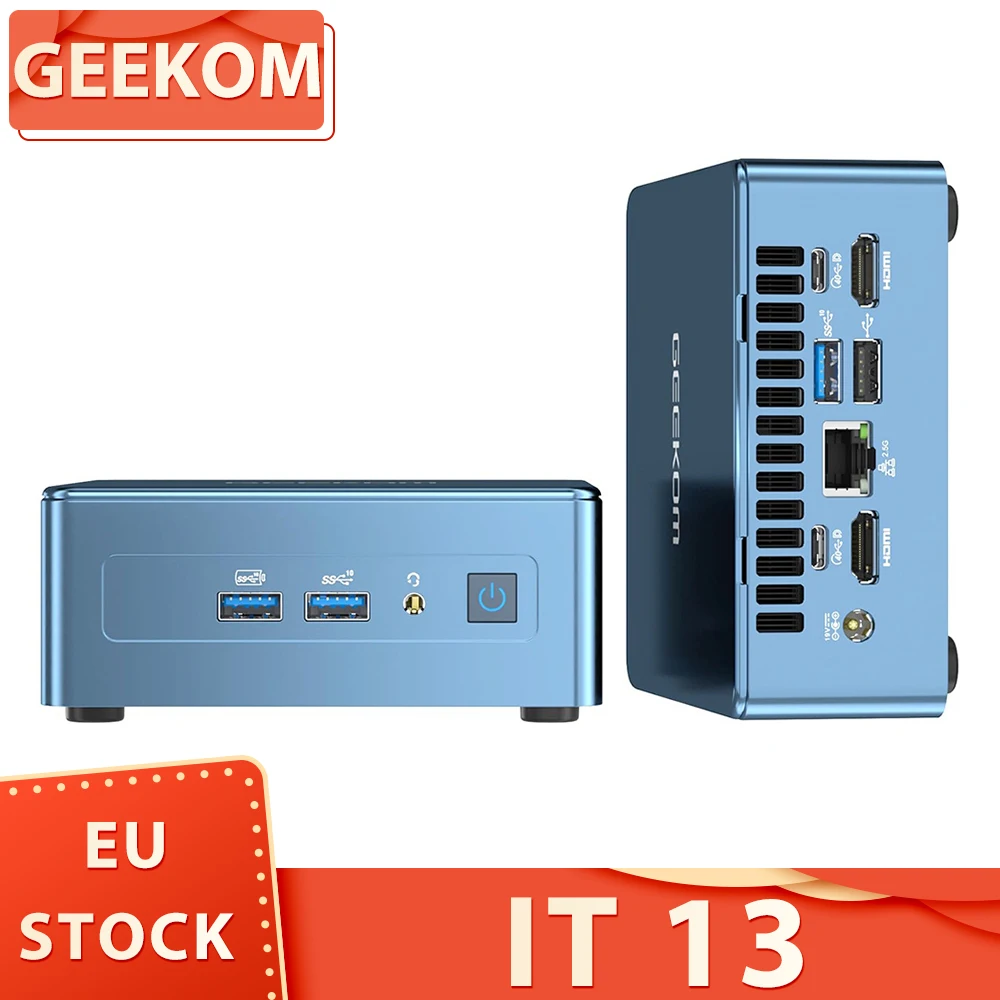 Geekom It 13 Mini Pc Intel I7-13700H 14 Core 20 Thread Fino A 5.0 Ghz 32Gb Ddr4 Ram 1Tb Ssd Wifi 6E Bluetooth 5.2 3 * Usb3.2