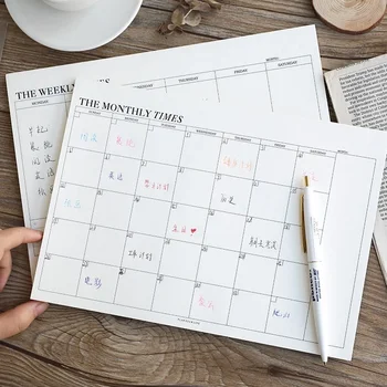 Agenda Settimanale e Mensile Non Datata, Quaderno per Appunti e Pianificazione, Planner per Studio, Cancelleria Coreana, Forniture per Ufficio e Scuola