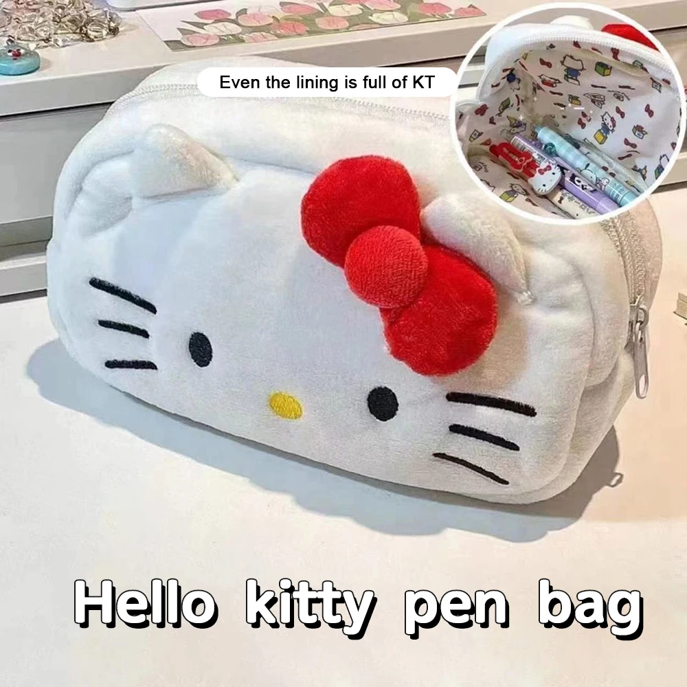 

Cosmetic Bag Hello Kitty Anime Sanrio Cinnamoroll Plush Storage Bags Cartoon Cute Pachacco Pencil Case Girl Birthday Gifts