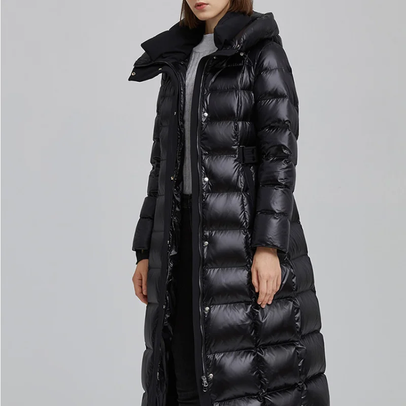 

Warm Down Jackets and Coats Black Puffer Women Clothing Long Hooded Coat Parkas Korean Winter Zm618