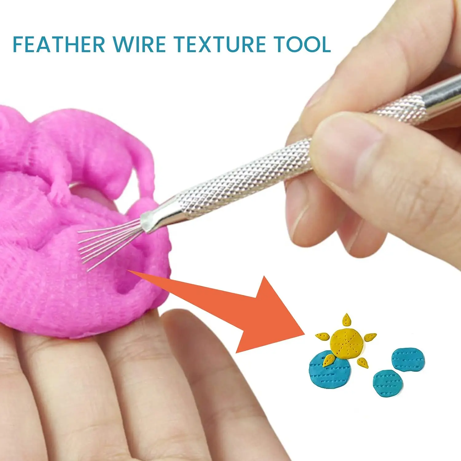 7 Pin Feather Wire Texture Ceramics Tools Polymer Clay Sculpting Modeling Tool DIY Pottery Brush Pottery Tools Cake Accessories polymer clay tools