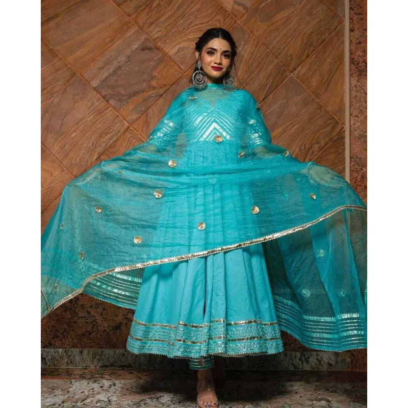 Anarkali Boat Neck 3/4 Sleeve Flared Kurta with Pant and Dupatta India Ethnic Dress quickwheel luxury 600w 2 wheel electric bike scooter electric moped with pedals motorcycle electric scooter in india