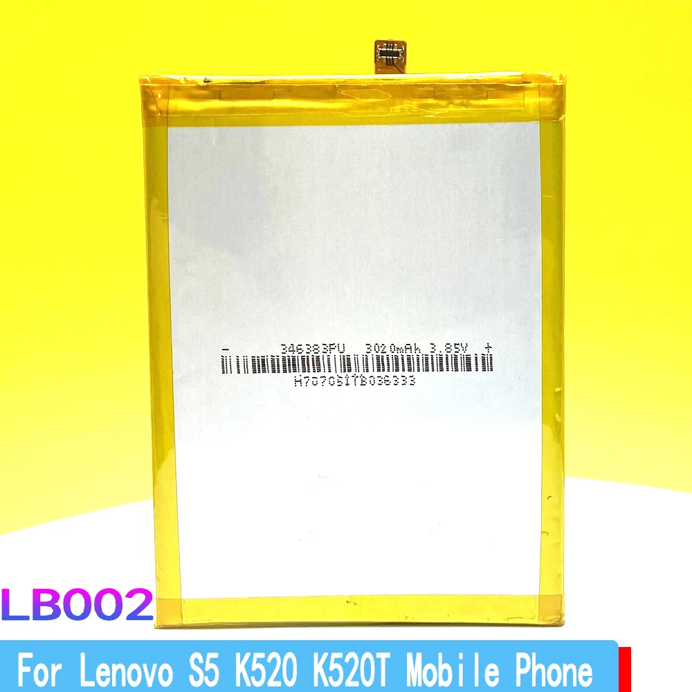 NEW LB002 3075mAh Battery For Lenovo S5 K520 K520T Mobile Phone Replacement With Tracking Number