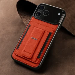 Premium Business Leather Flip Case for iPhone - Sleek and Durable Protection (Red)