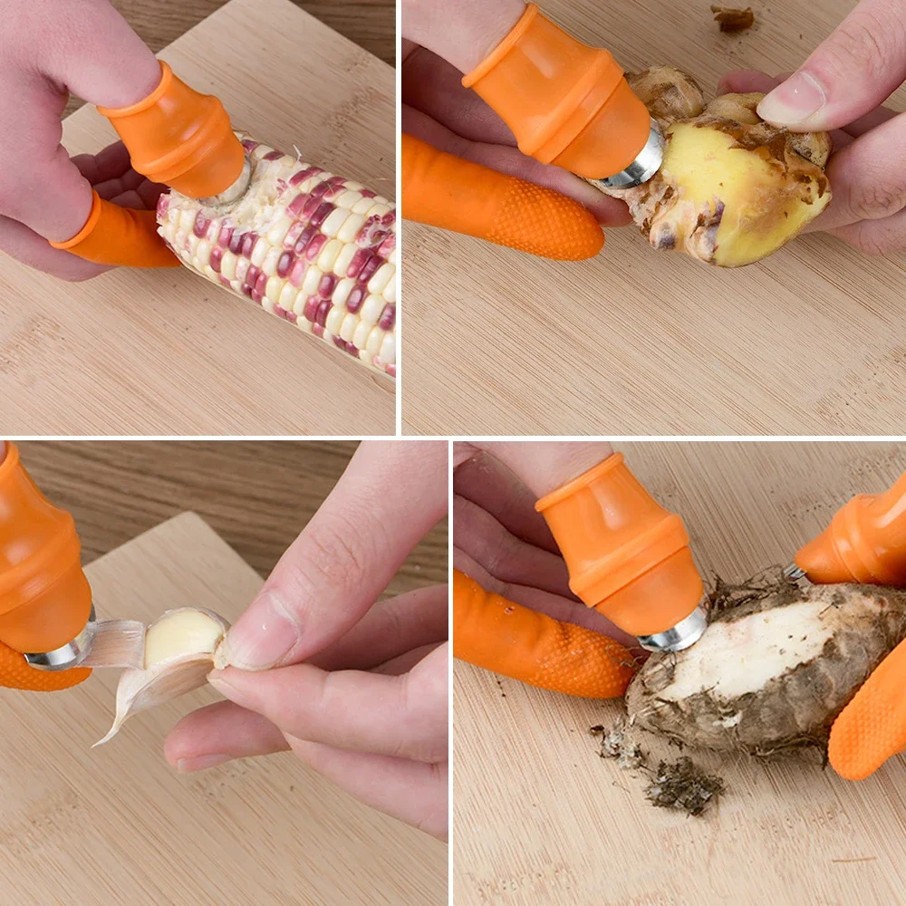 Silicone Finger Protector for Thumb Knife Gears - Cutting Vegetable, Harvesting, Pinching, Plant Blade - Scissors Gloves 2