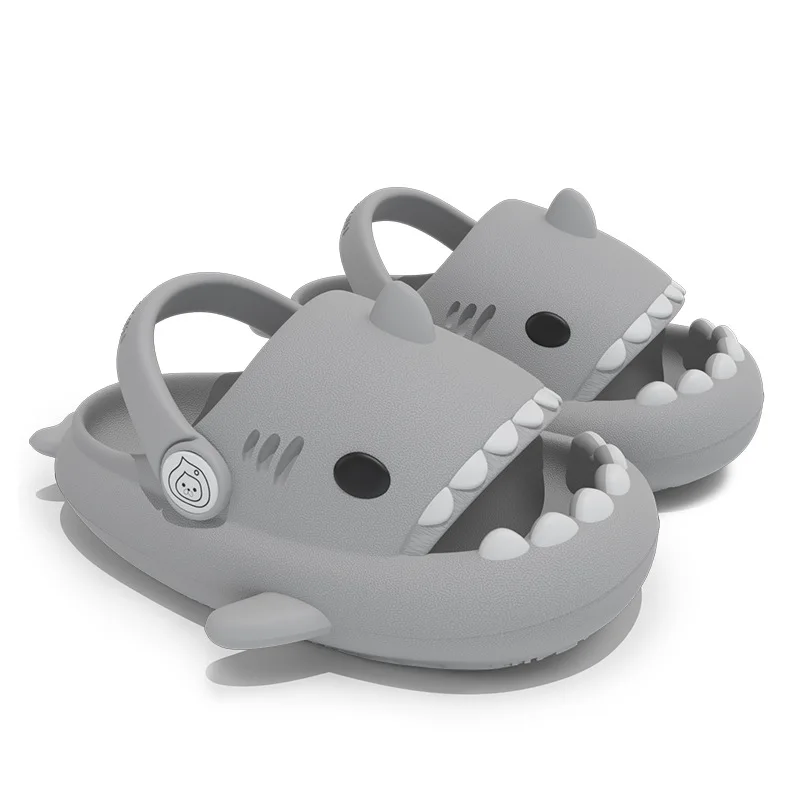 Children\'s Slippers Home Shoes Children\'s Summer Sandals Beach Rubber Shoes Cartoon Shark Boy Girl Baby Soft Sole Bounce