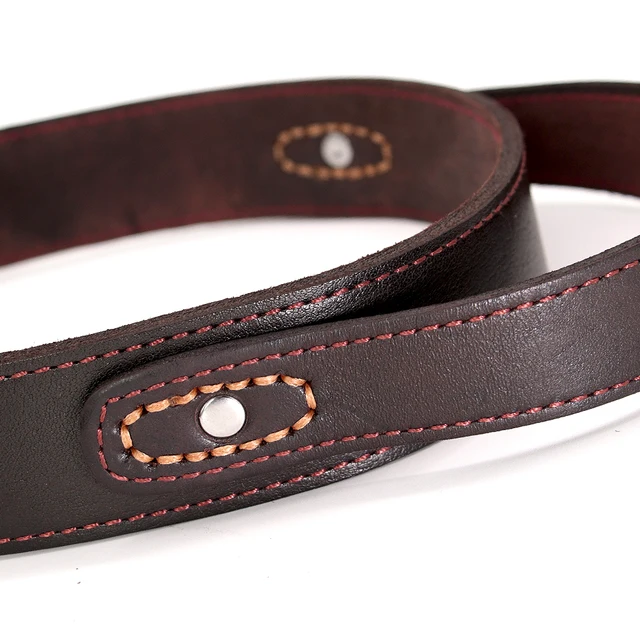 Genuine Leather Dog Collar Durable Real Leather Training Collars For Medium Large Dogs Pets Pitbull With Quick Control Handle 3
