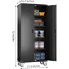 72 Inches Metal Garage Storage Cabinet with Wheels, Locking Metal Storage Cabinet with 4Shelves, Rolling Tool Storage 3