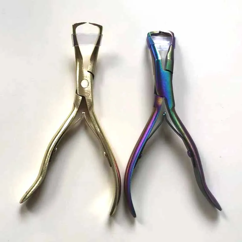 1 PC 5.5 inch Stainless Steel Clamp Hair Extension Plier with two hook Keratin Hair Extensions Removal Tools 4 Colors