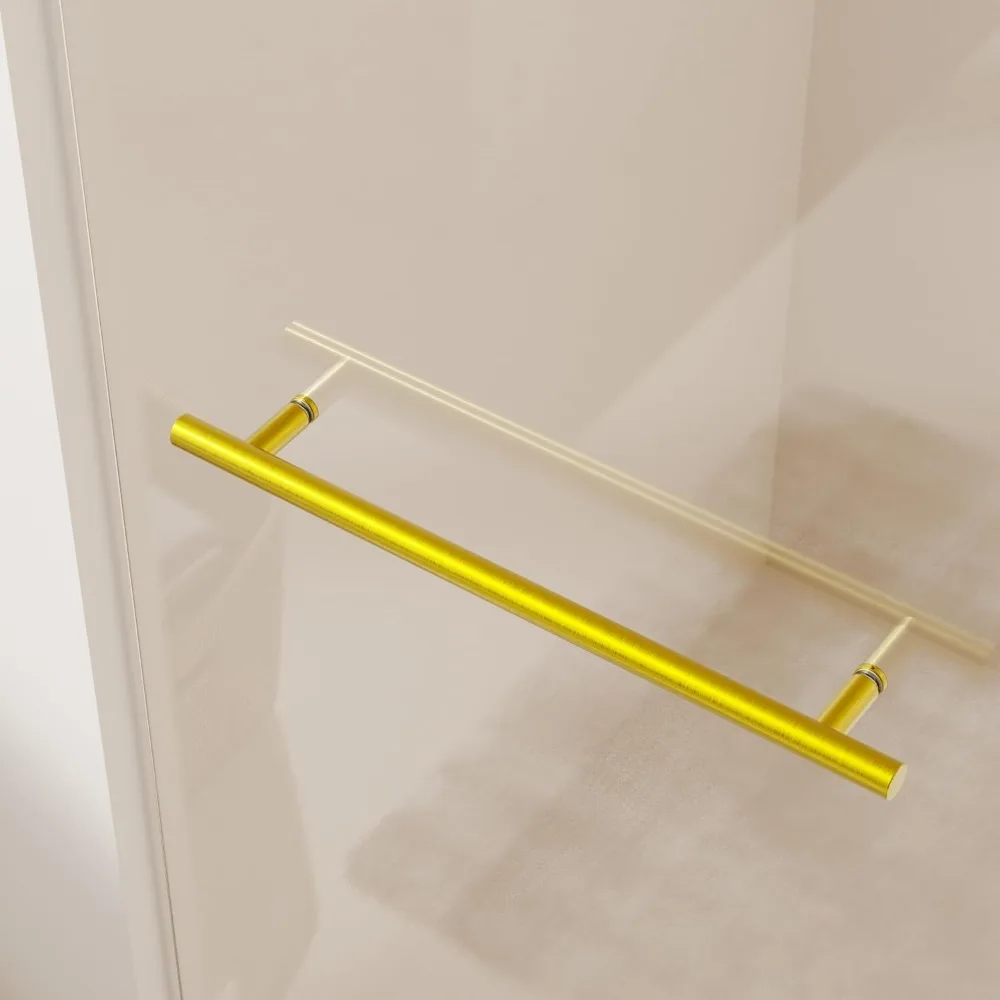 Tub Shower Door, 56-60" W * 66" H Frameless Single Sliding Shower Doors for Bathtub, Bathroom Shower Door with Towel Rail 5