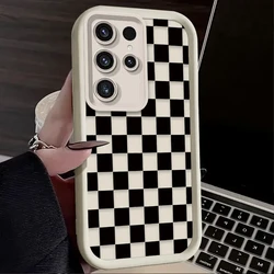 Black and White Checkered Pattern Phone Case Cover - S22 (1)