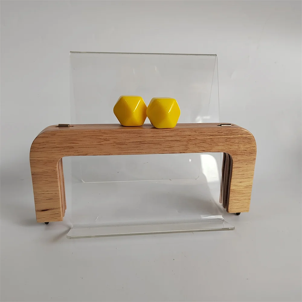 New 1 Sets Handmade Wooden Purse Frame Wholesale Diy Handbag Accessories Obag Handles 10 Colors V Shape Wood Purse Frames