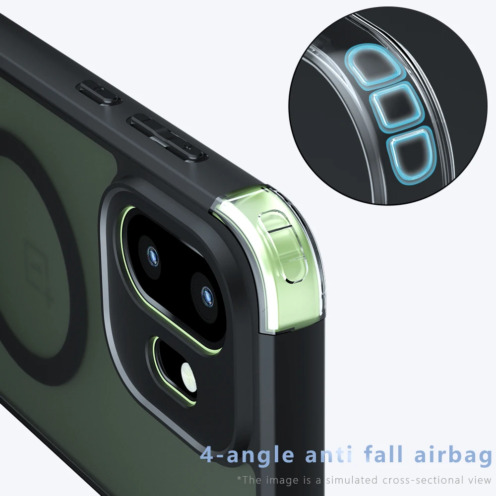 Magsafe Magnetic Shockproof Matte Phone Case with Wireless Charging Compatibility