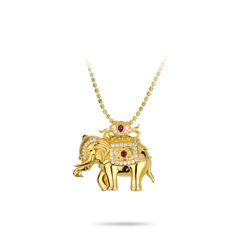 ZOCA 925 Sterling Silver Elephant Pendant Necklace For Women