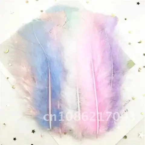 터키 플랫 깃털, 웨딩 쥬얼리 홈 장 천연 깃털, 밀리너리 트리밍 아트 공예, DIY 장식, 10-15cm, 50 개
