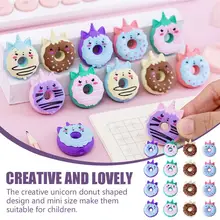 

16Pcs Mini Erasers Unicorns Donut Erasers Cartoon Erasers Students Erasers (Random Style)