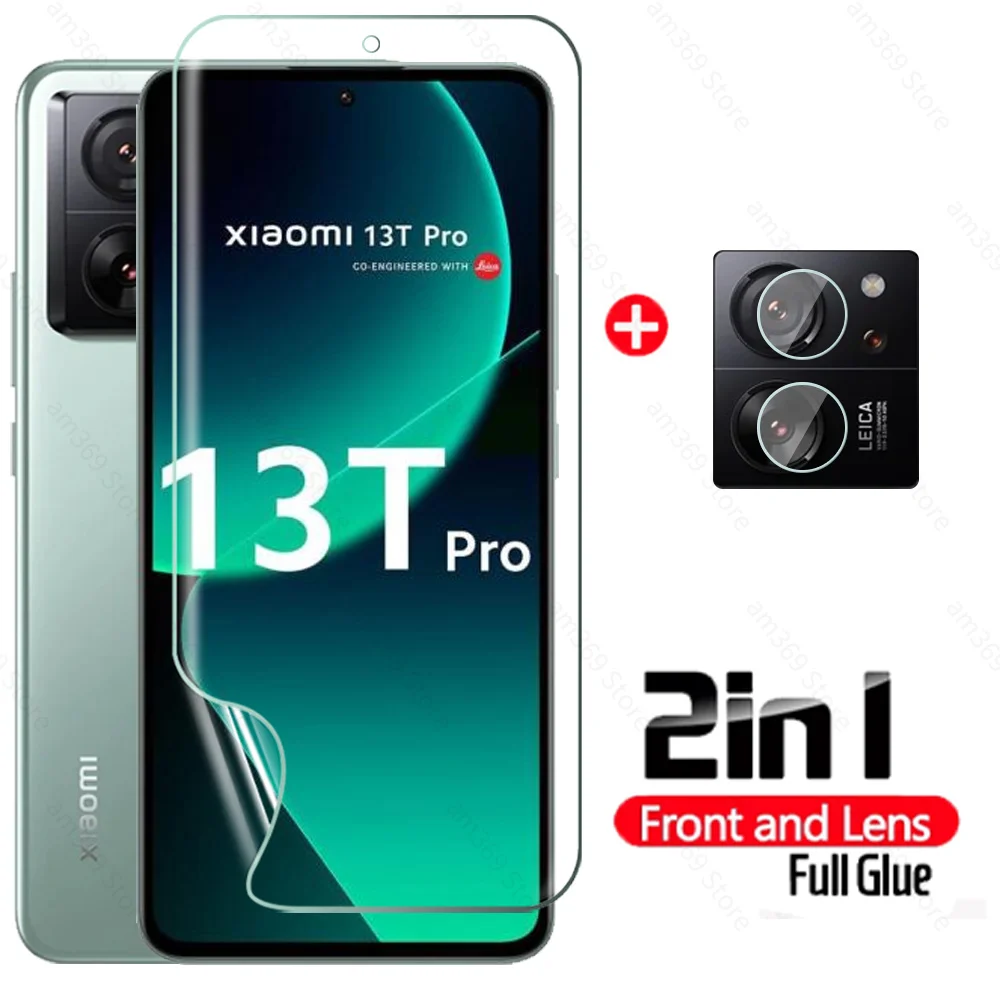 2 In1 Full Glue Hydrogel Film Per Xiaomi 13 T Pro 5G Xiaomi13T Mi 13Tpro Xiomi 13 T Mi13T Muslimate Screen Protector Lens Glass