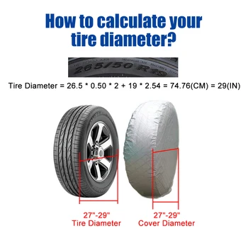 Car Tire Covers For RV Truck Camper Trailer Universal Vehicle Wheel Protector Car-Styling 27-29 inch Tyre Storage Bag 4 Pcs 4