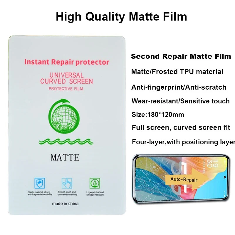 VORMIR 50pcs Anti Scratch Matte Film Mobile Gaming Movies Smartphone Self Repair Hydrogel Sheets for Cutting Machine