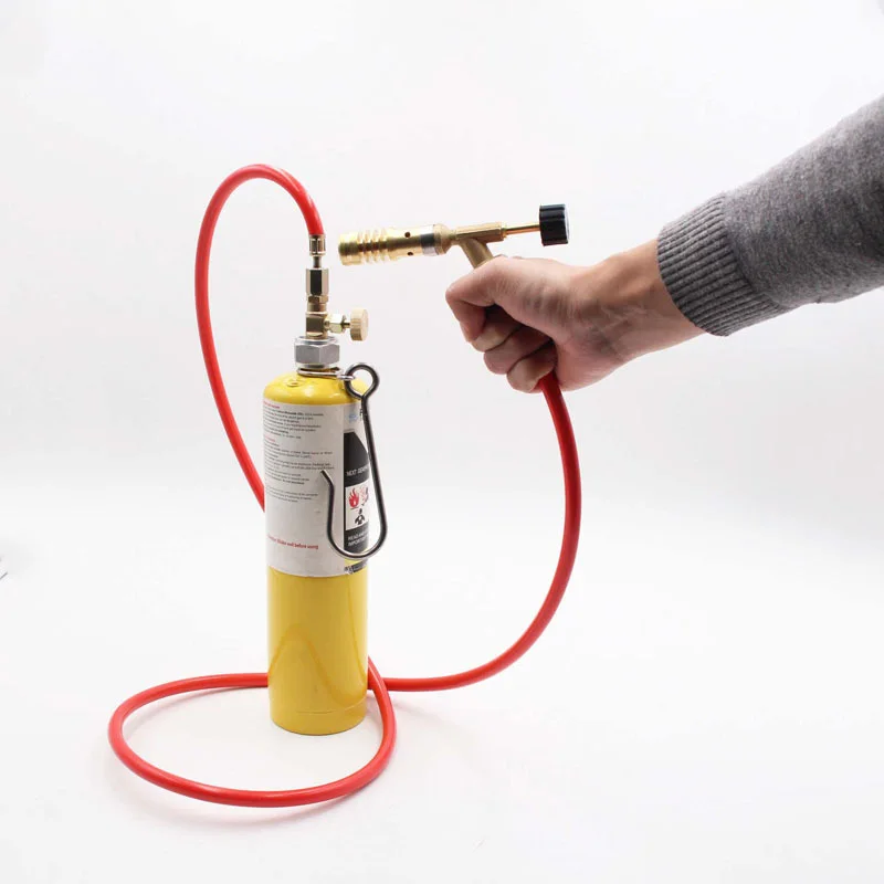 High Temperature Gas Welding Gun With 1.6M Hose & Hook Propane Cylinder Welding Maintenance Torch Flamethrower Gas Welding Torch