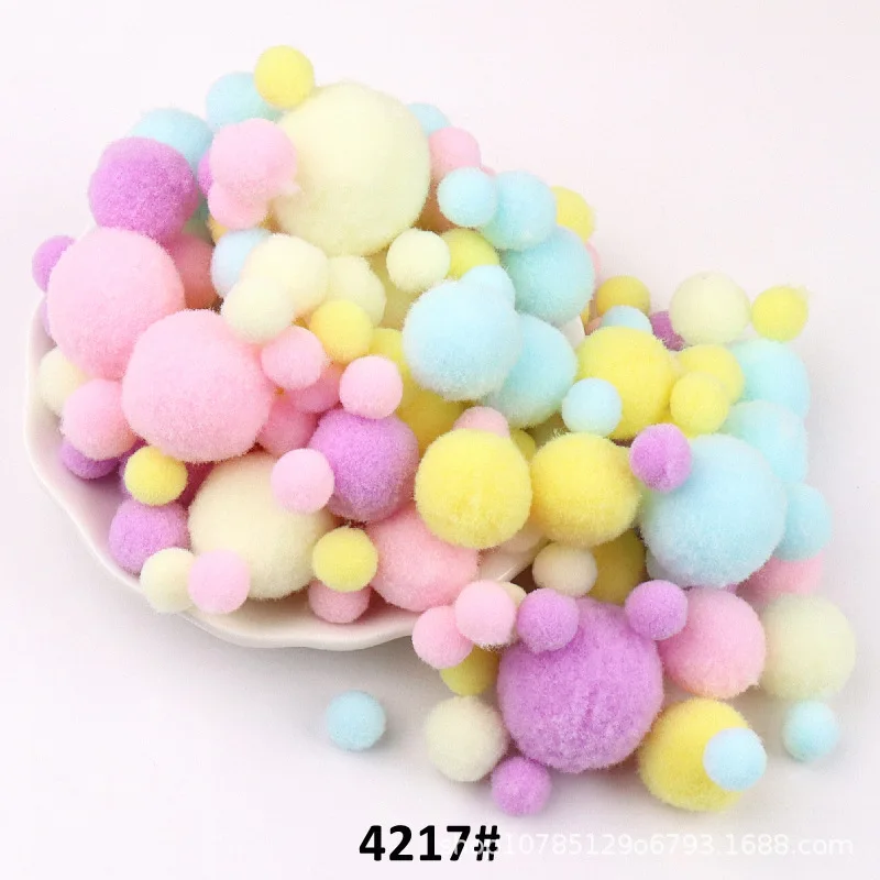 Pom Poms Craft Supplies Fluffy Ball Accessories Multi Size 20g 10mm To 30mm For DIY Wedding Decoration