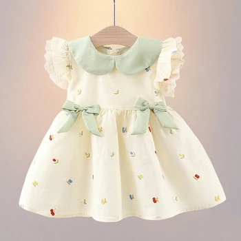 Summer Baby Girl Dress Elegant Princess Dress Lace Ruffle Sleeve Children Girl Dress Sweet Cute Doll Collar Kid Clothes A1229 1