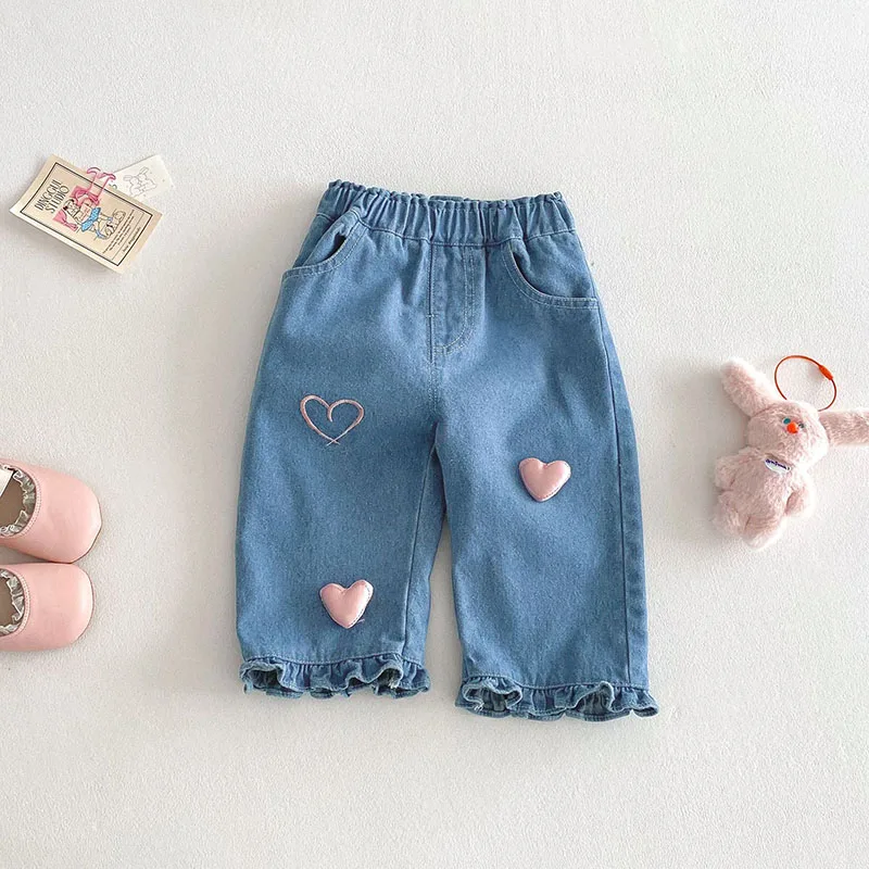 Cute Denim Blue Kids Jeans for Girls