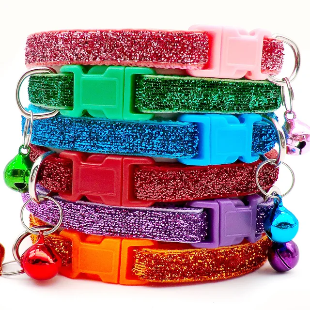 1pc Cute and Shiny Pet Collar Adjustable Neckace with Bell Atmosphere Decoration Outdoor Strolling Products for Dog Cat Suppleis 2
