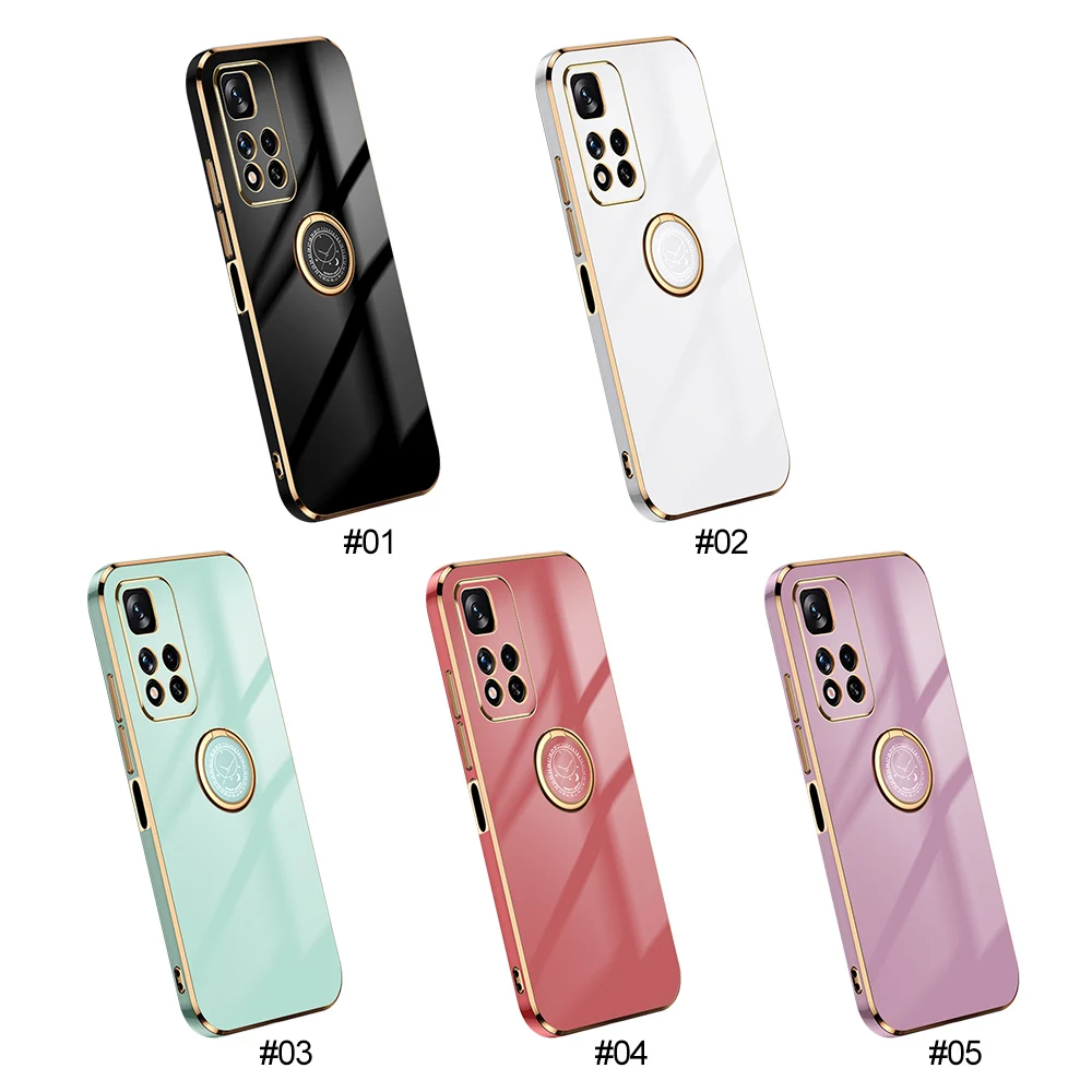 Custodia ad anello quadrato di lusso per Xiaomi Redmi Note 10 11 Pro Max Plus 10S Cover Redmi 10 Note 10 Pro 4G 5G Bag in silicone_voghion.com