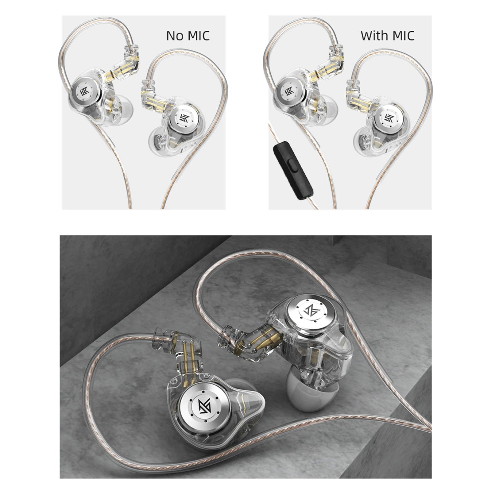 KZ EDX Pro in-Ear Stage Monitor Headphone Dual Magnetic Dynamic Unit Earphone Shock Bass Earbuds with 0.75mm Detachable Cable 3