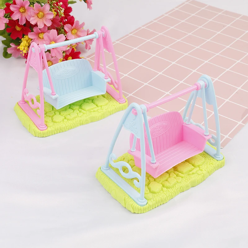 1:12 Dollhouse Swing Set For Doll Girl Realistic Mini Swing Toy House Furniture Accessories Kids Pretend Play Gift