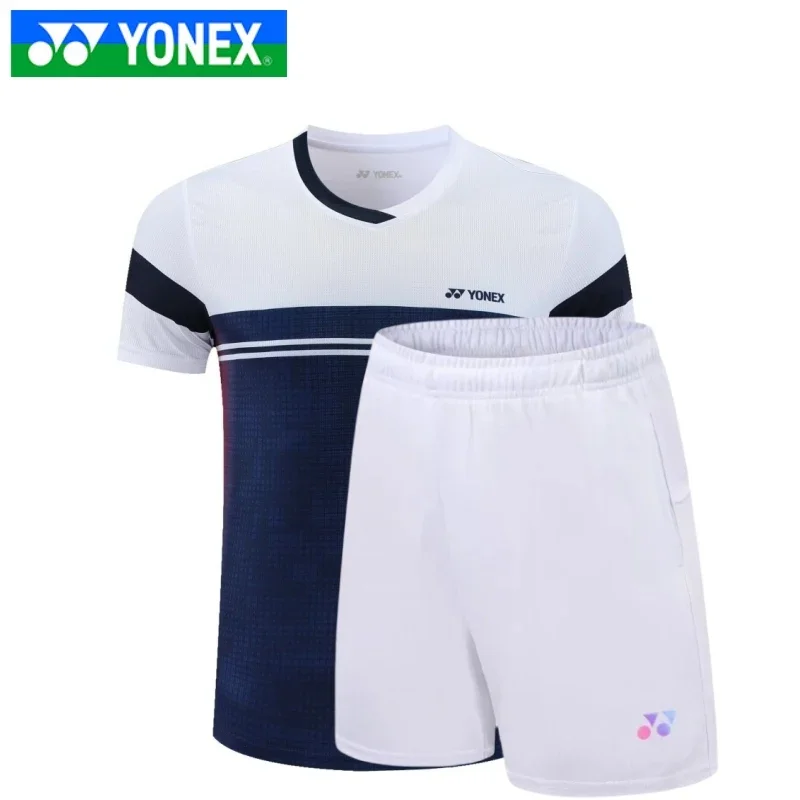 Yonex men quick drying shorts short sleeve breathable quick drying badminton wear short sleeve top running sports fitness