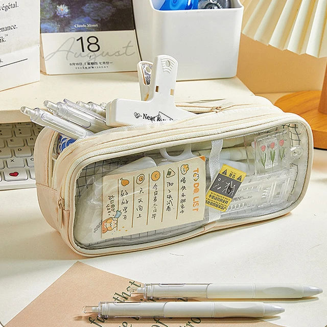 Transparent Plastic Pen Case Pencil  Transparent Stationery Pencil Case -  1pcs - Aliexpress