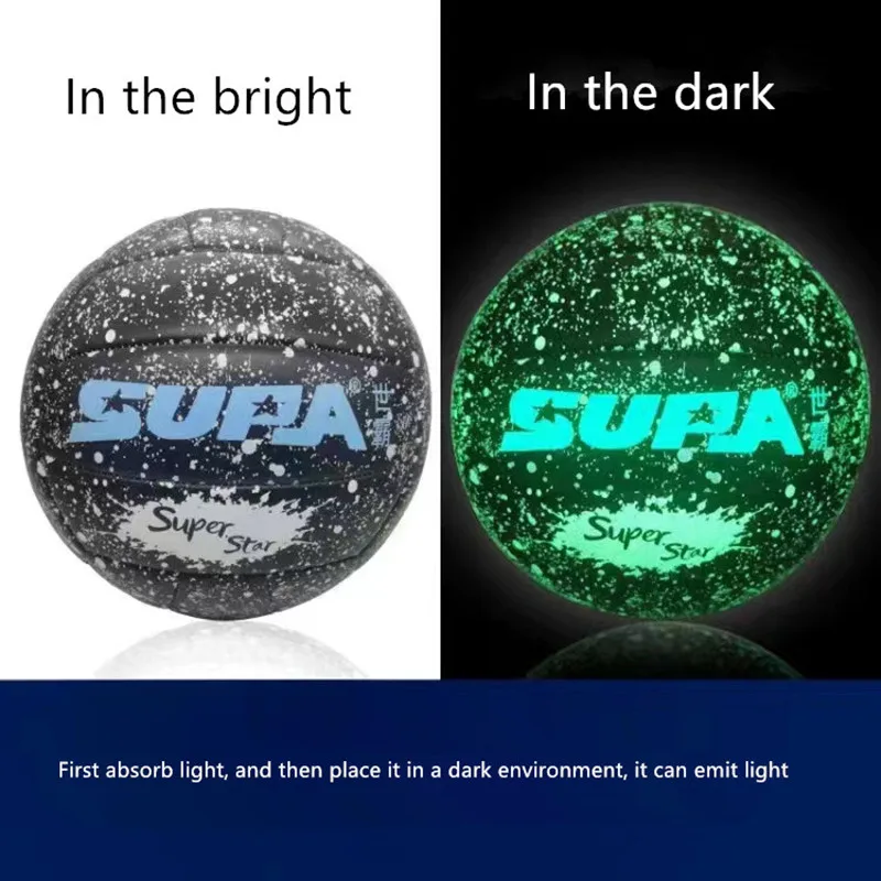 Glow In The Dark Volleyball Fluorescent Size 5 Frosted Texture Training Match Ball Adults Birthday Gift Shining PU Volleyball volleyball ball volleyball trainer