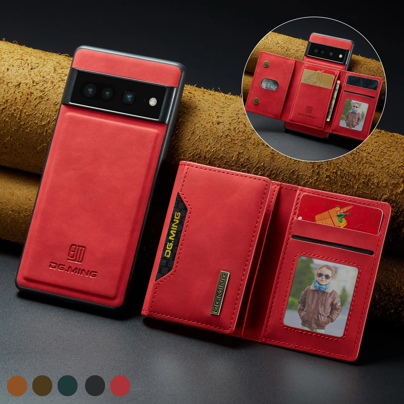 Luxury Magnetic Leather Phone Wallet Case Stand For Google Pixel 7 Pro luxury-magnetic-leather-phone-wallet-case-stand-for-google-pixel-7-pro