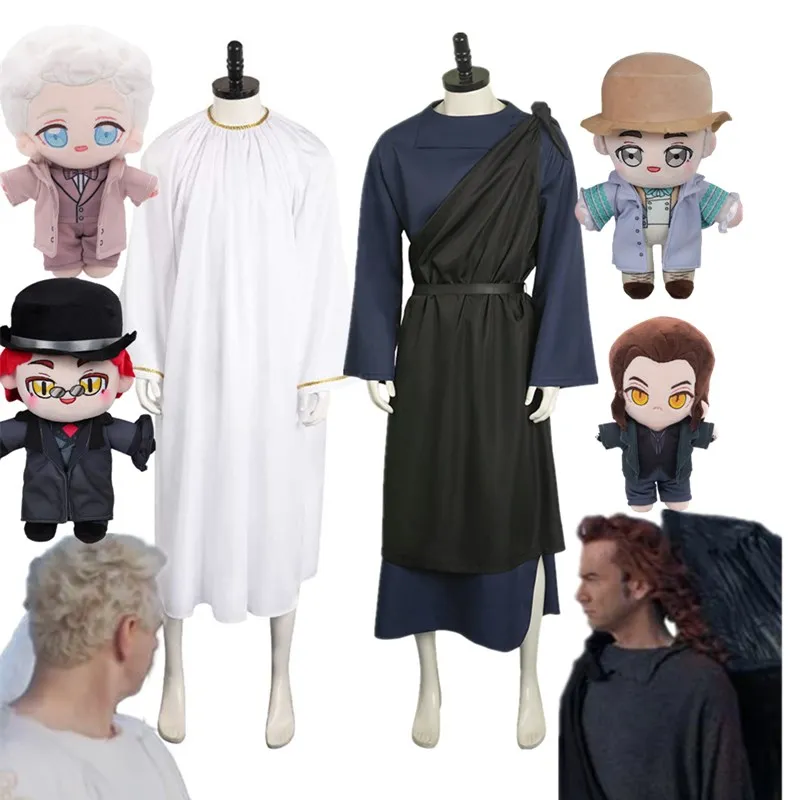 

TV Good Omens Crowley Cosplay Aziraphale Costume Adult Men Fantasy Robe Cloak Belt Outfits Halloween Carnival Disguise Suit