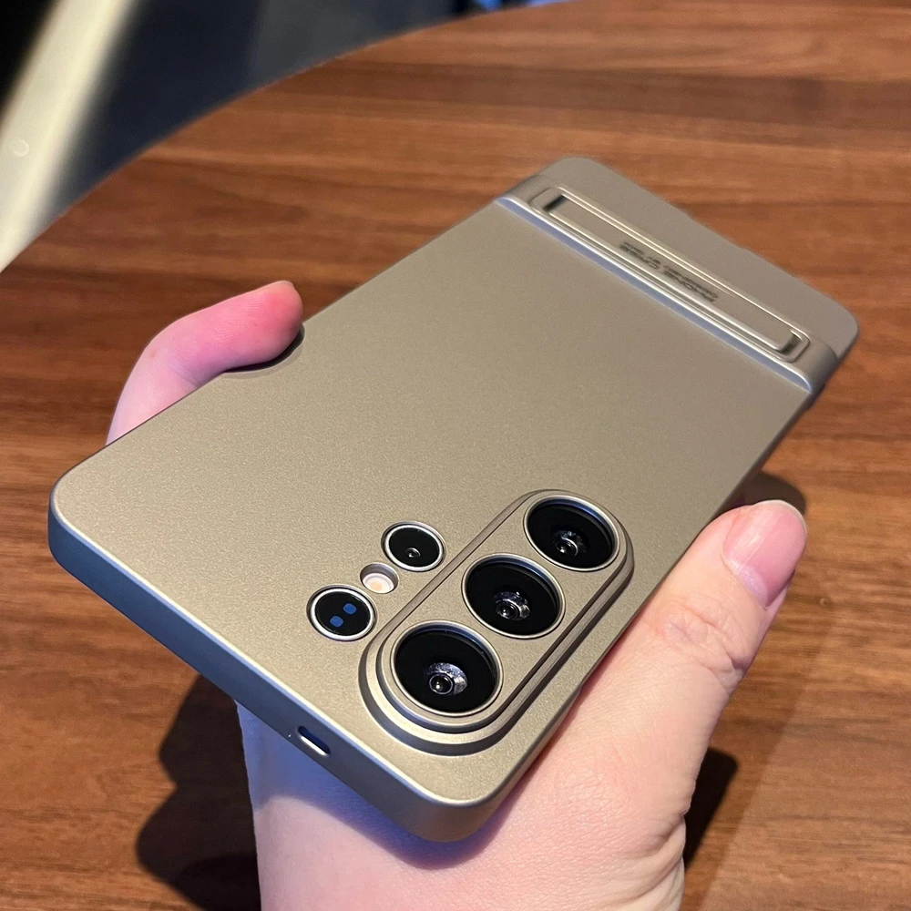 Ultra Invisible Folding Stand Holder Frosted Shockproof Phone Case - Enhanced Protection